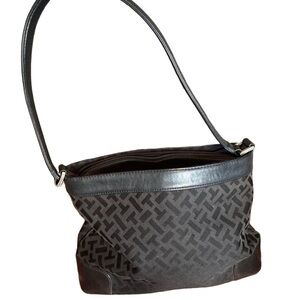 Talbotts leather jacquard shoulder bag
